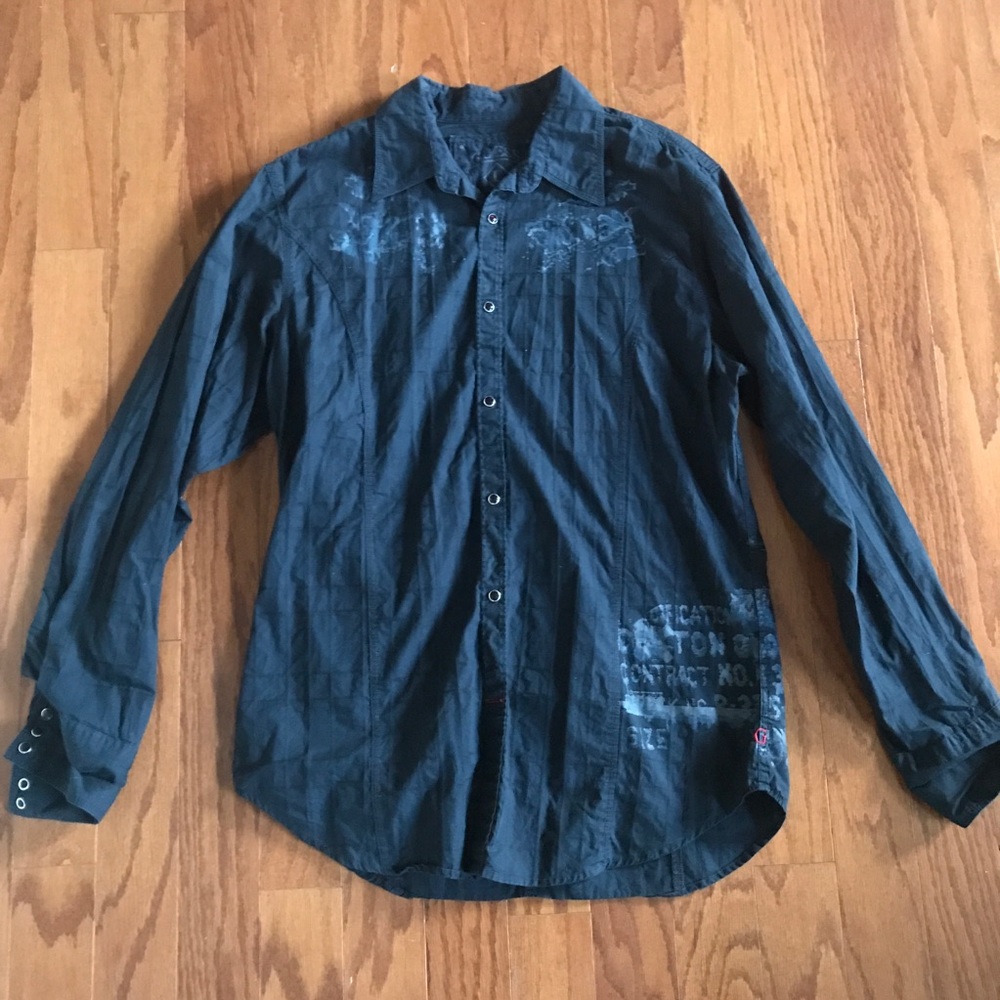 Men’s Guess Button Down Blue Shirt